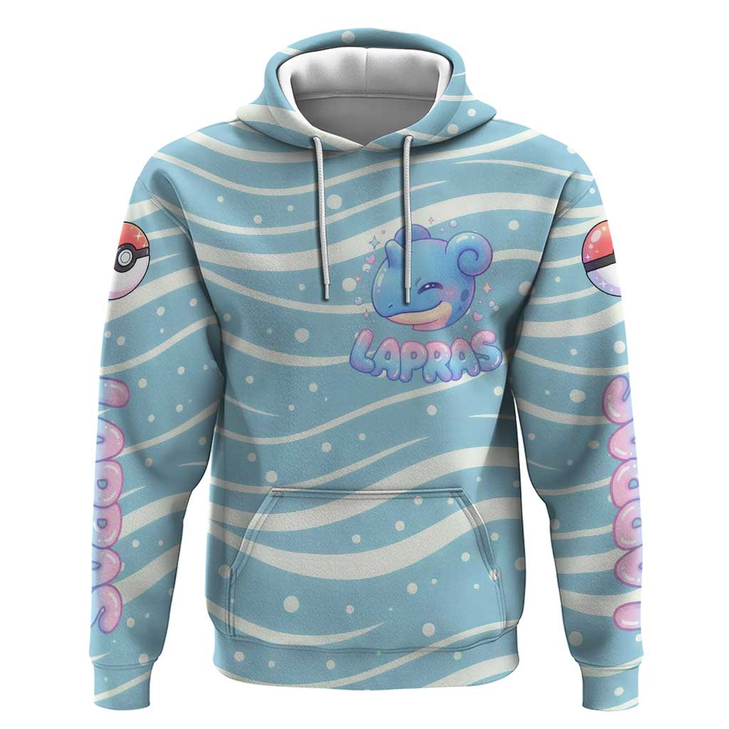 Lapras Hoodie Pastel Ocean Waves Kawaii Art