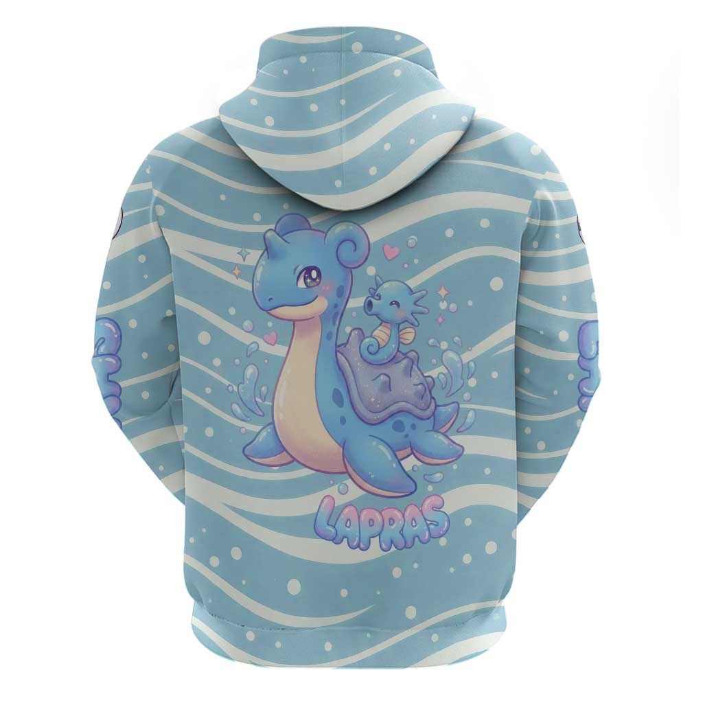 Lapras Hoodie Pastel Ocean Waves Kawaii Art