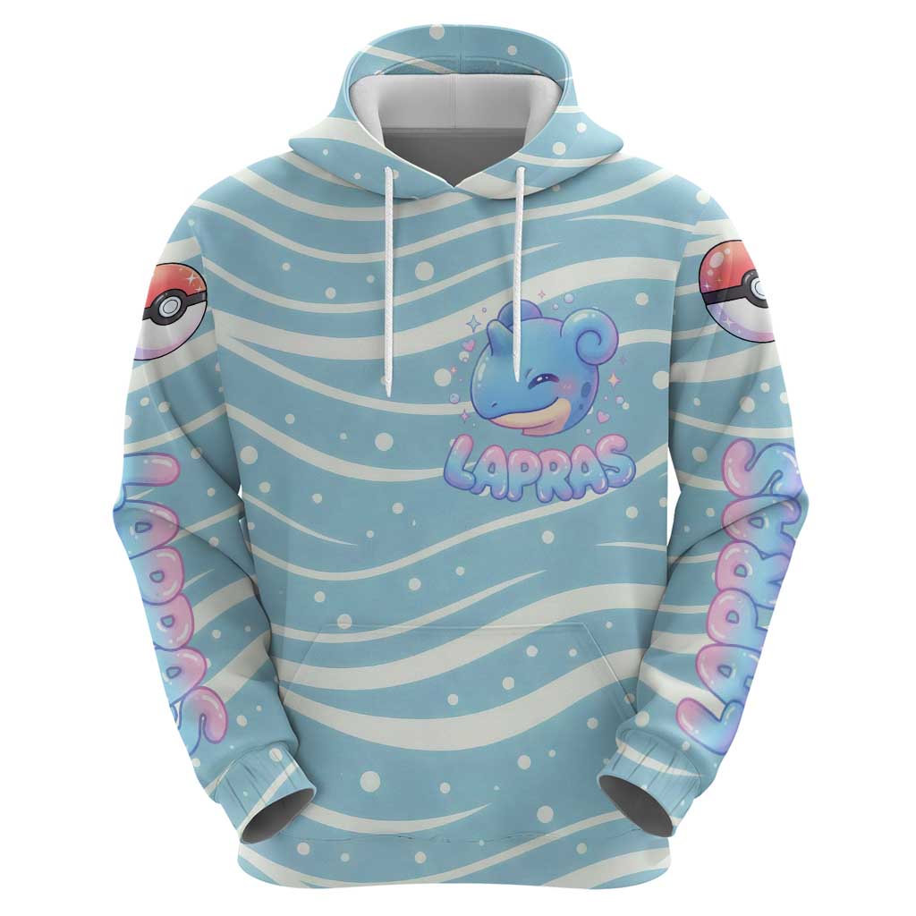 Lapras Hoodie Pastel Ocean Waves Kawaii Art