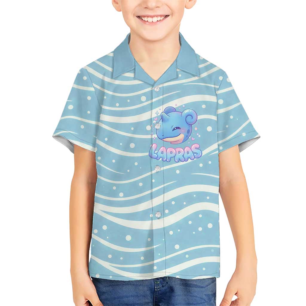 Lapras Kid Hawaiian Shirt Pastel Ocean Waves Kawaii Art