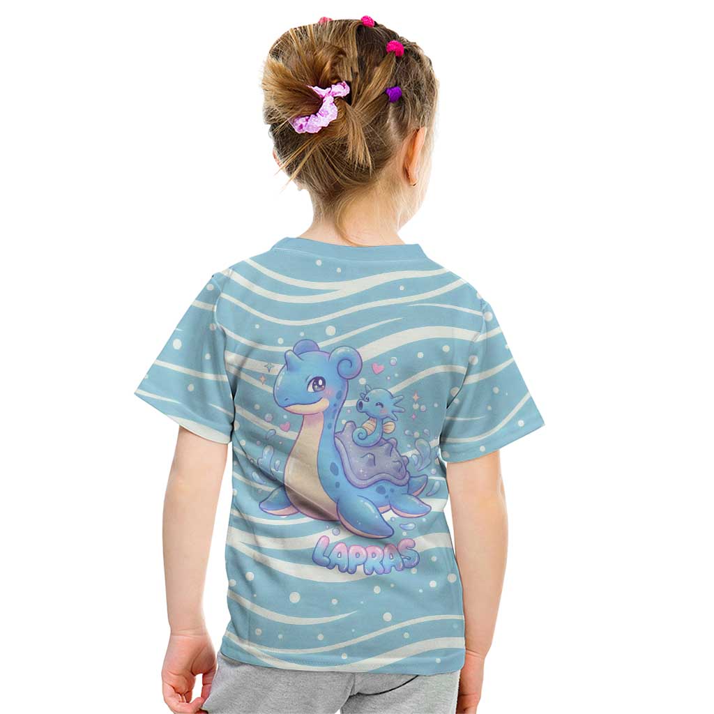 Lapras Kid T Shirt Pastel Ocean Waves Kawaii Art