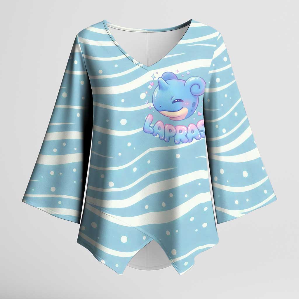 Lapras Kimono Sleeve Blouse Pastel Ocean Waves Kawaii Art