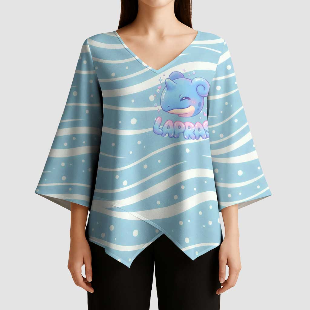 Lapras Kimono Sleeve Blouse Pastel Ocean Waves Kawaii Art