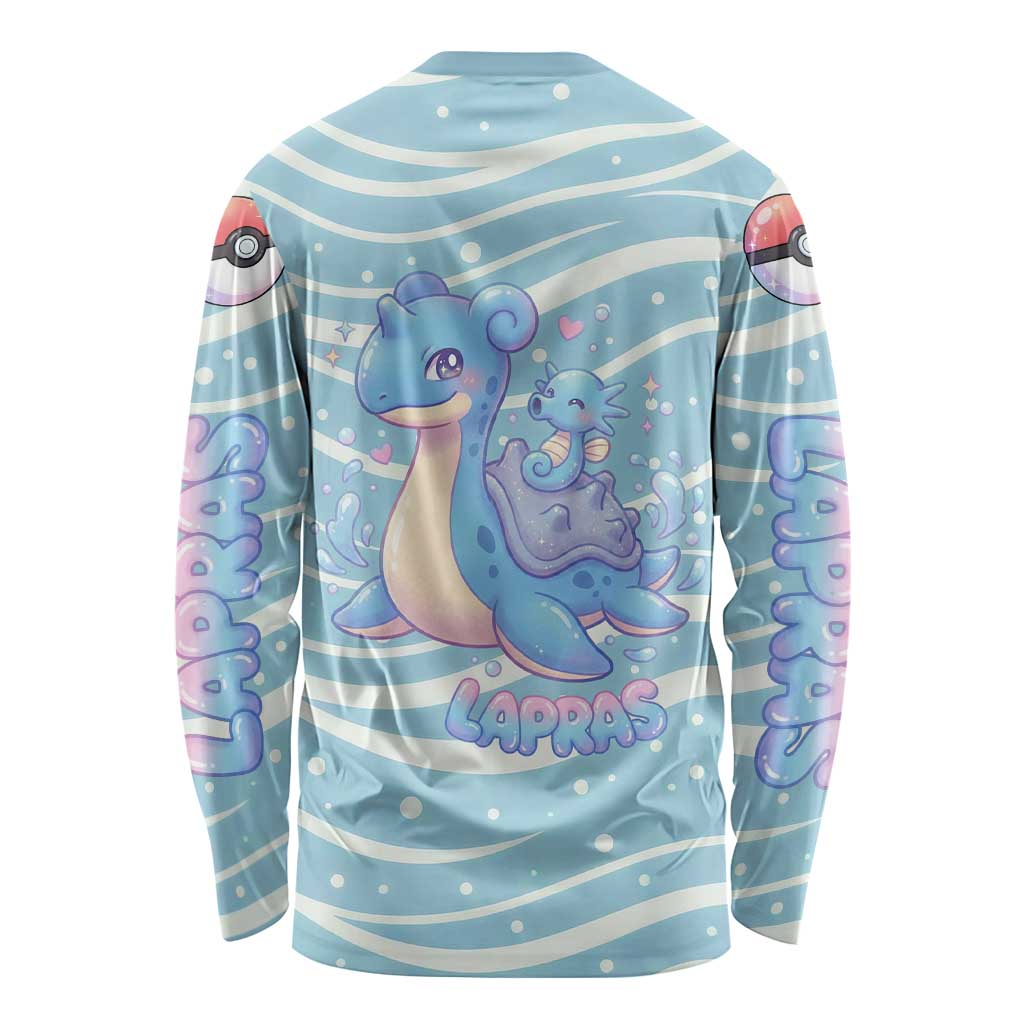 Lapras Long Sleeve Shirt Pastel Ocean Waves Kawaii Art