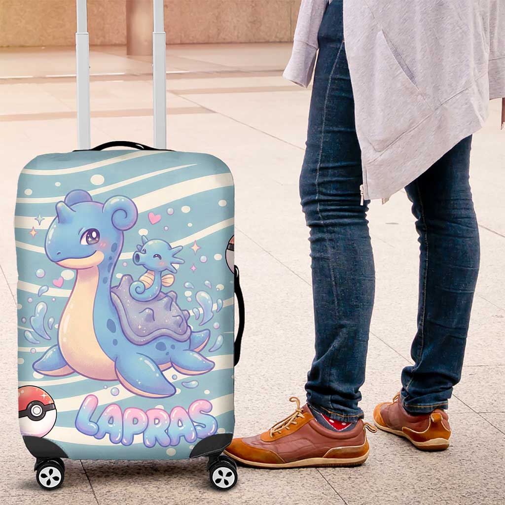 Lapras Luggage Cover Pastel Ocean Waves Kawaii Art