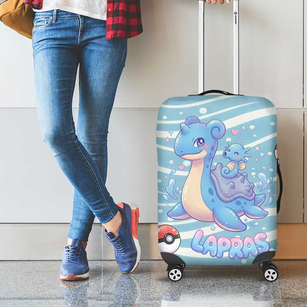 Lapras Luggage Cover Pastel Ocean Waves Kawaii Art