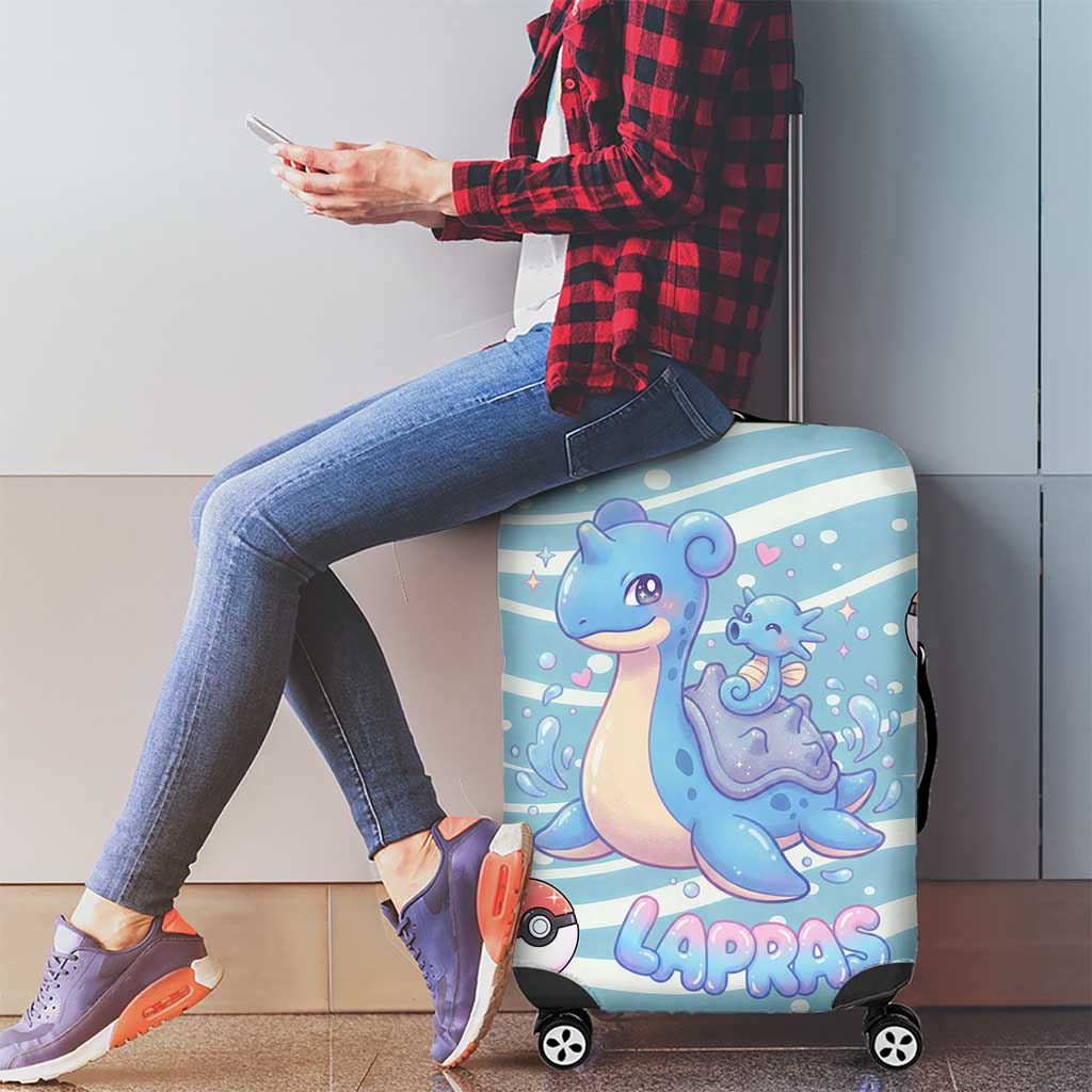 Lapras Luggage Cover Pastel Ocean Waves Kawaii Art