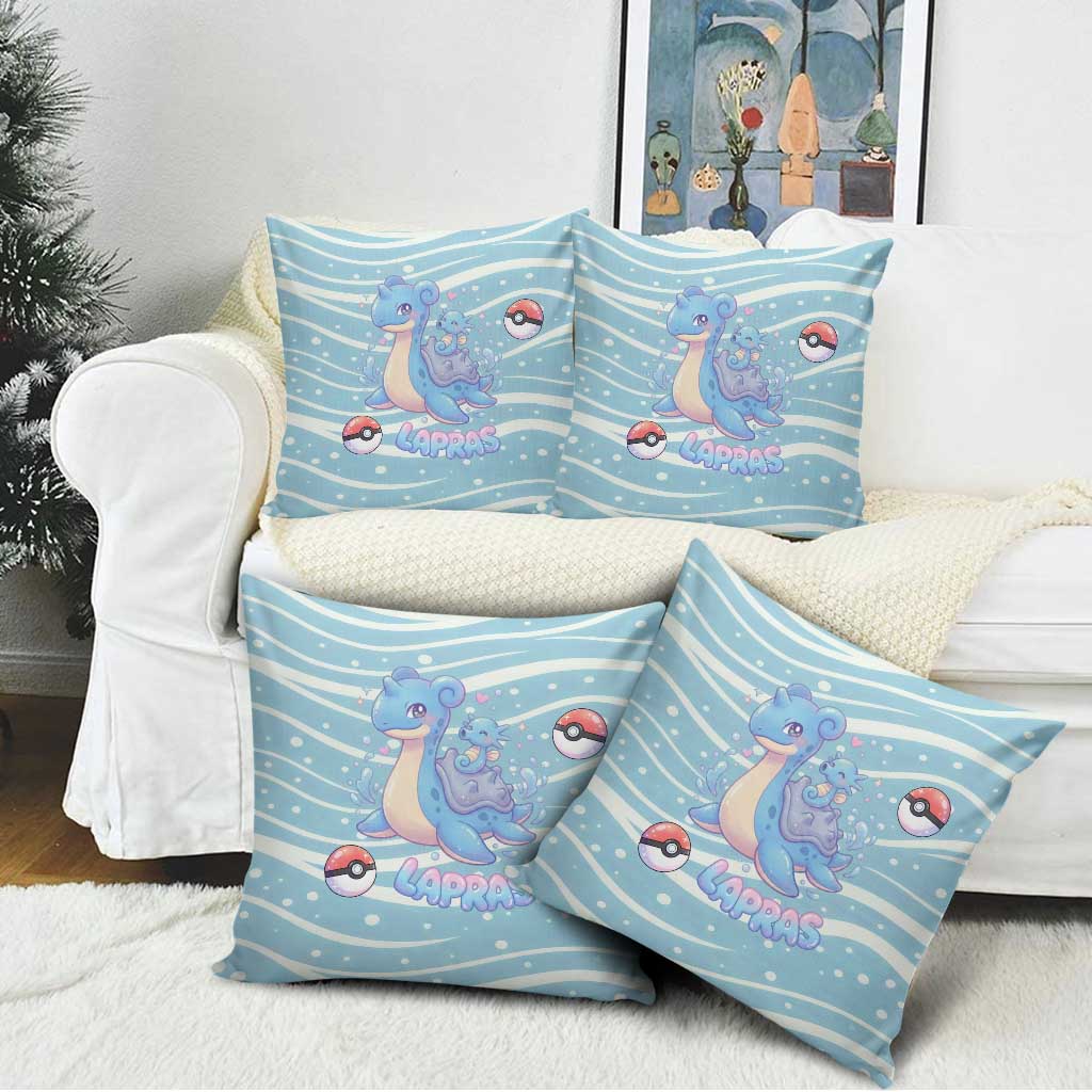 Lapras Pillow Cover Pastel Ocean Waves Kawaii Art