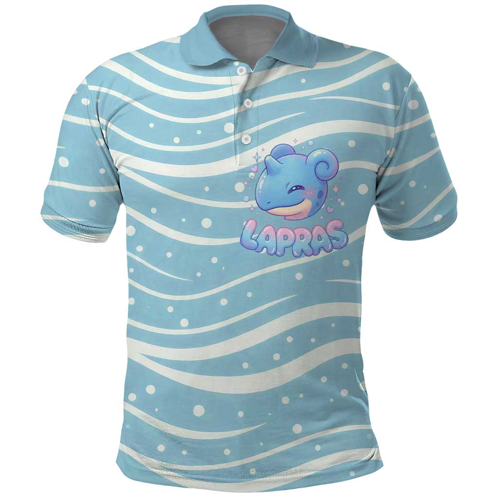 Lapras Polo Shirt Pastel Ocean Waves Kawaii Art