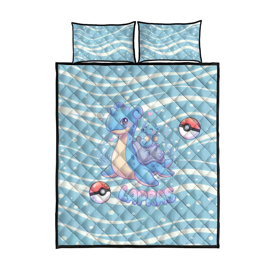 Lapras Quilt Bed Set Pastel Ocean Waves Kawaii Art