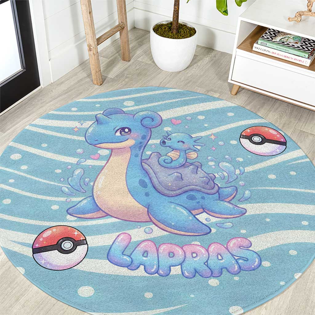 Lapras Round Carpet Pastel Ocean Waves Kawaii Art
