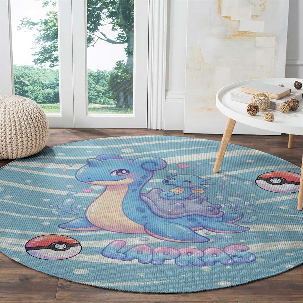 Lapras Round Carpet Pastel Ocean Waves Kawaii Art