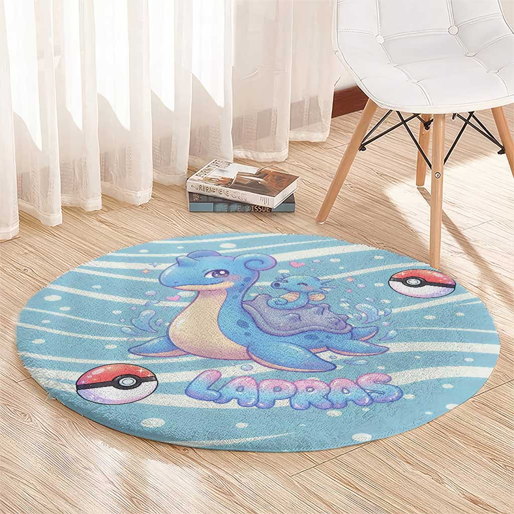 Lapras Round Carpet Pastel Ocean Waves Kawaii Art