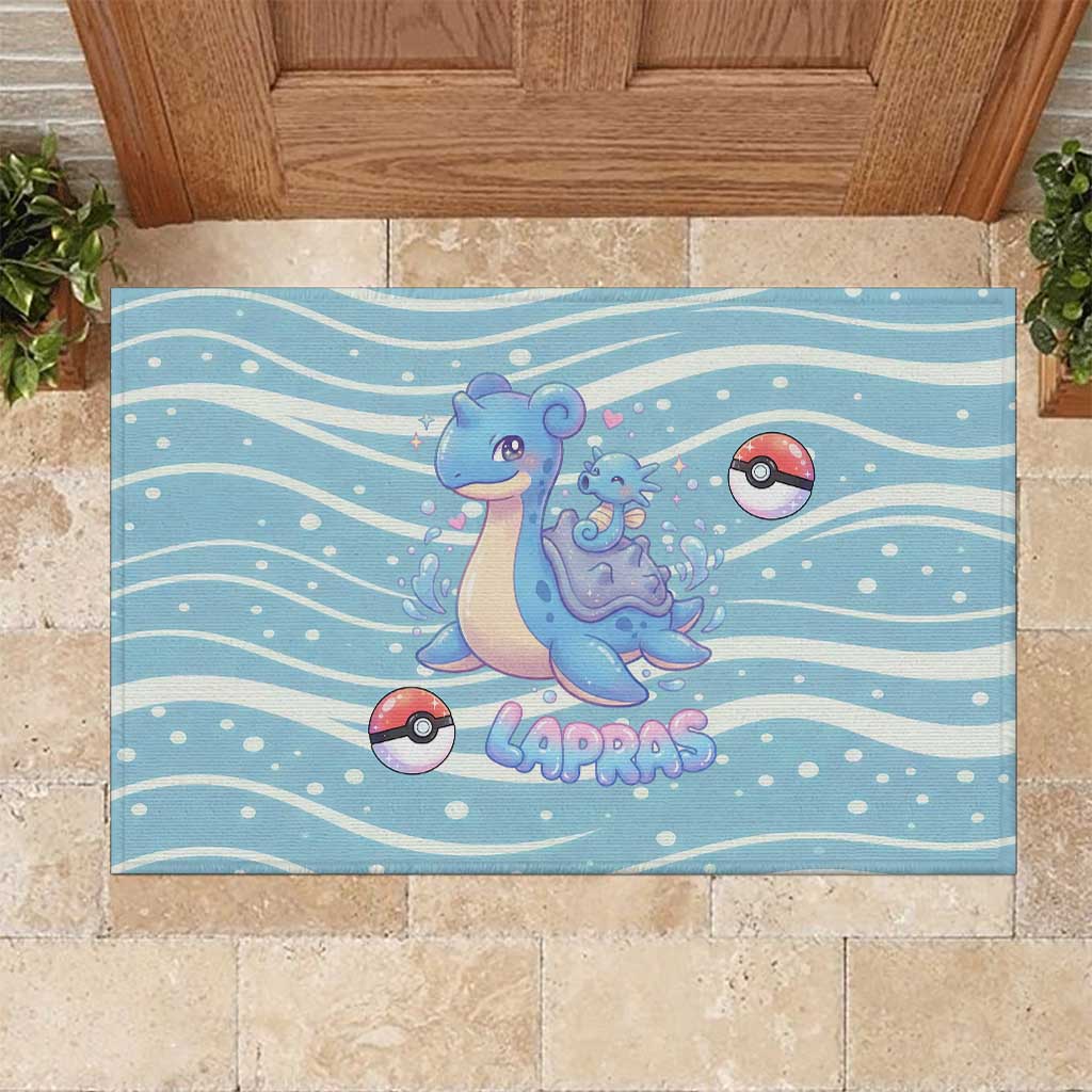 Lapras Rubber Doormat Pastel Ocean Waves Kawaii Art