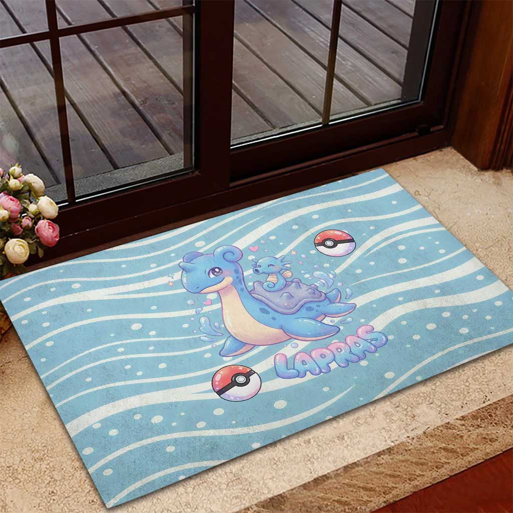 Lapras Rubber Doormat Pastel Ocean Waves Kawaii Art