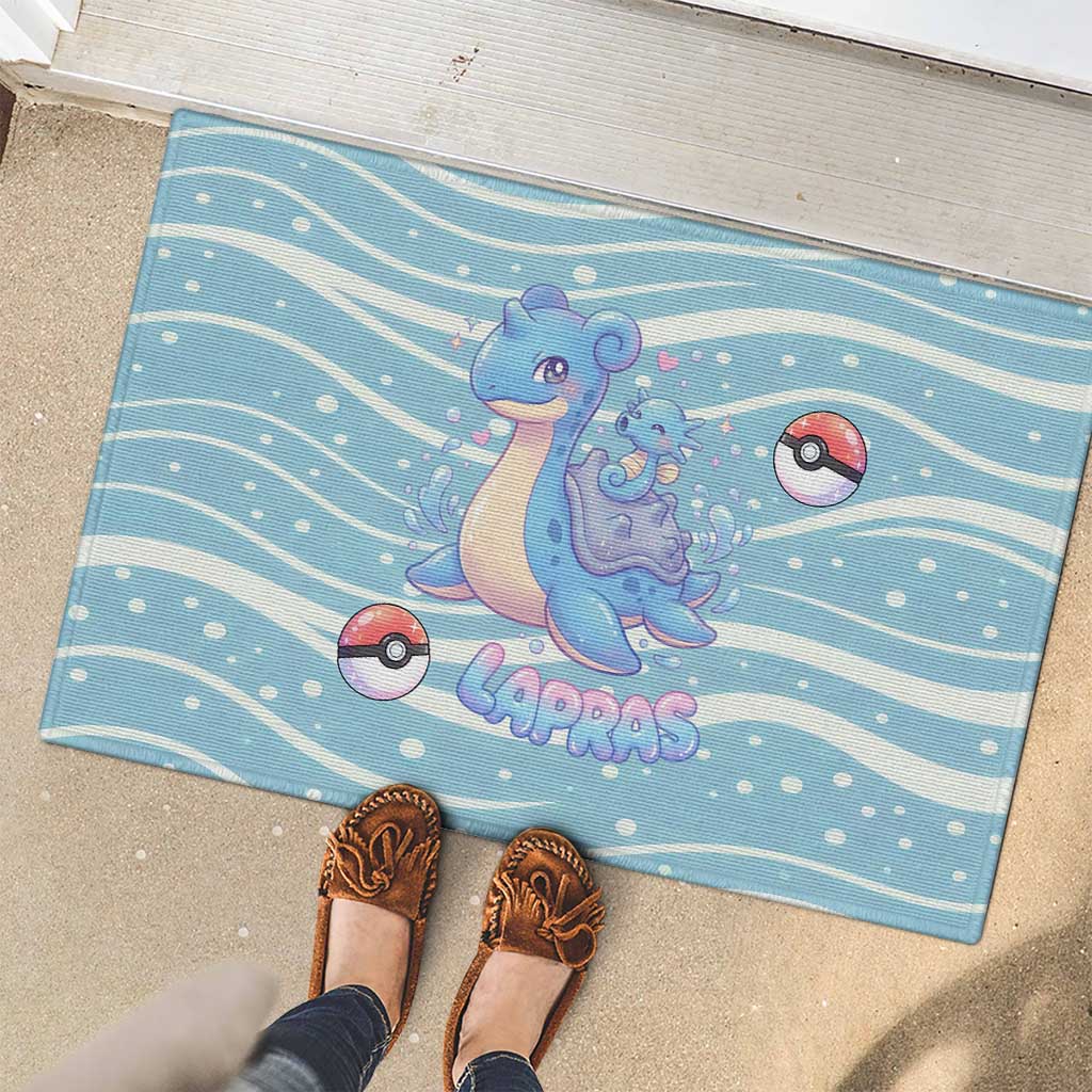Lapras Rubber Doormat Pastel Ocean Waves Kawaii Art