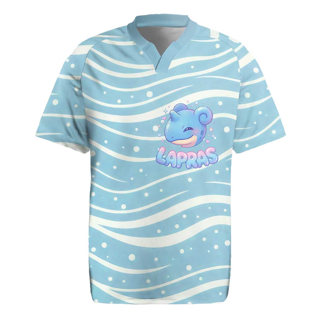 Lapras Rugby Jersey Pastel Ocean Waves Kawaii Art