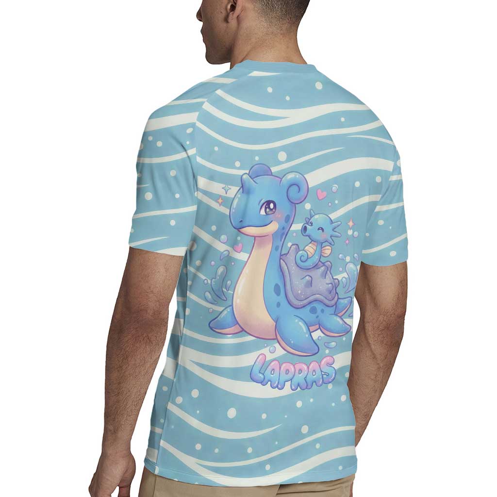 Lapras Rugby Jersey Pastel Ocean Waves Kawaii Art
