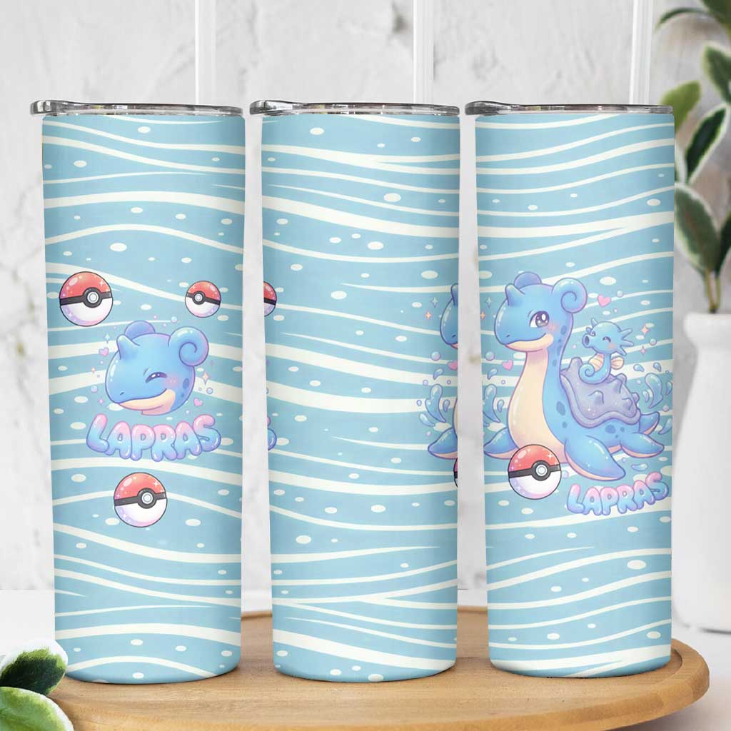 Lapras Skinny Tumbler Pastel Ocean Waves Kawaii Art