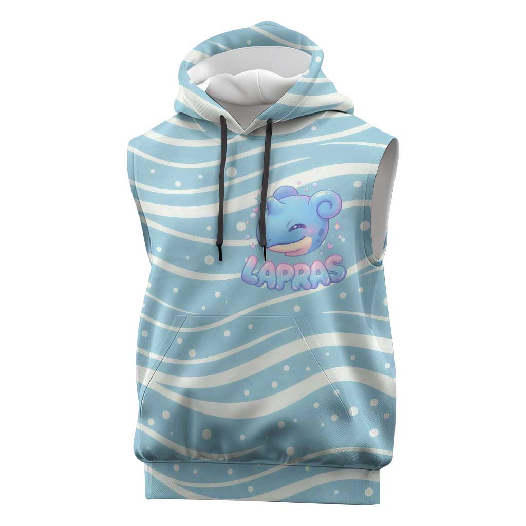 Lapras Sleeveless Hoodie Pastel Ocean Waves Kawaii Art