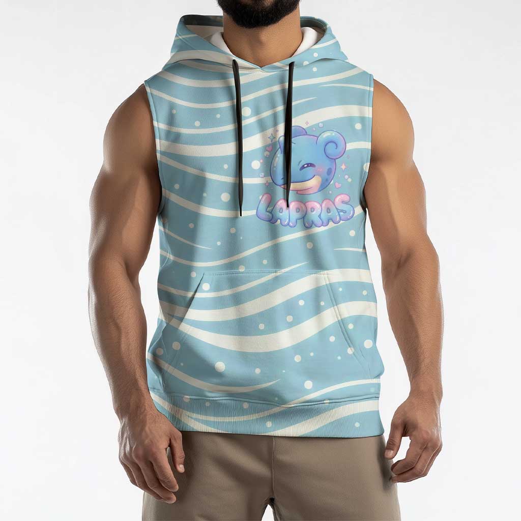 Lapras Sleeveless Hoodie Pastel Ocean Waves Kawaii Art