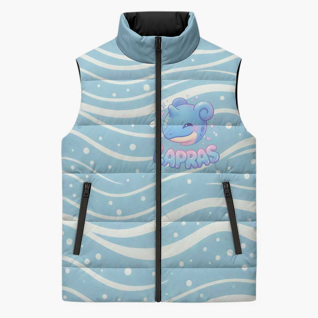 Lapras Sleeveless Puffer Jacket Pastel Ocean Waves Kawaii Art