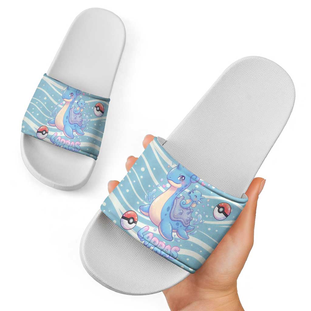 Lapras Slide Sandals Pastel Ocean Waves Kawaii Art