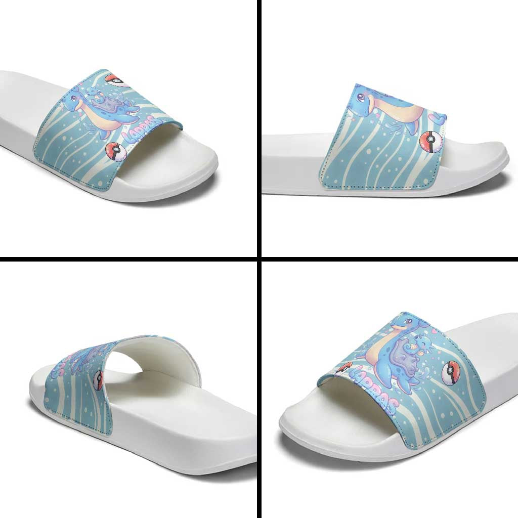 Lapras Slide Sandals Pastel Ocean Waves Kawaii Art