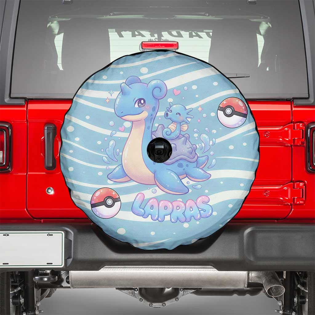 Lapras Spare Tire Cover Pastel Ocean Waves Kawaii Art