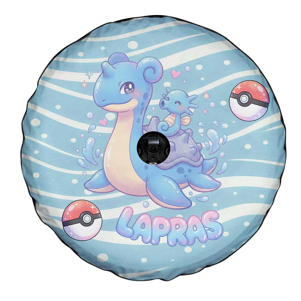 Lapras Spare Tire Cover Pastel Ocean Waves Kawaii Art