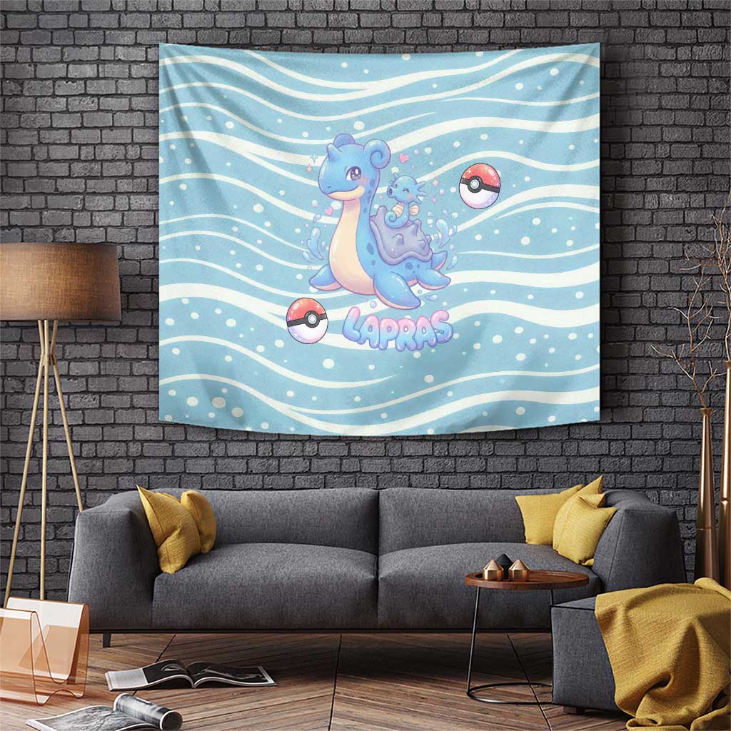 Lapras Tapestry Pastel Ocean Waves Kawaii Art