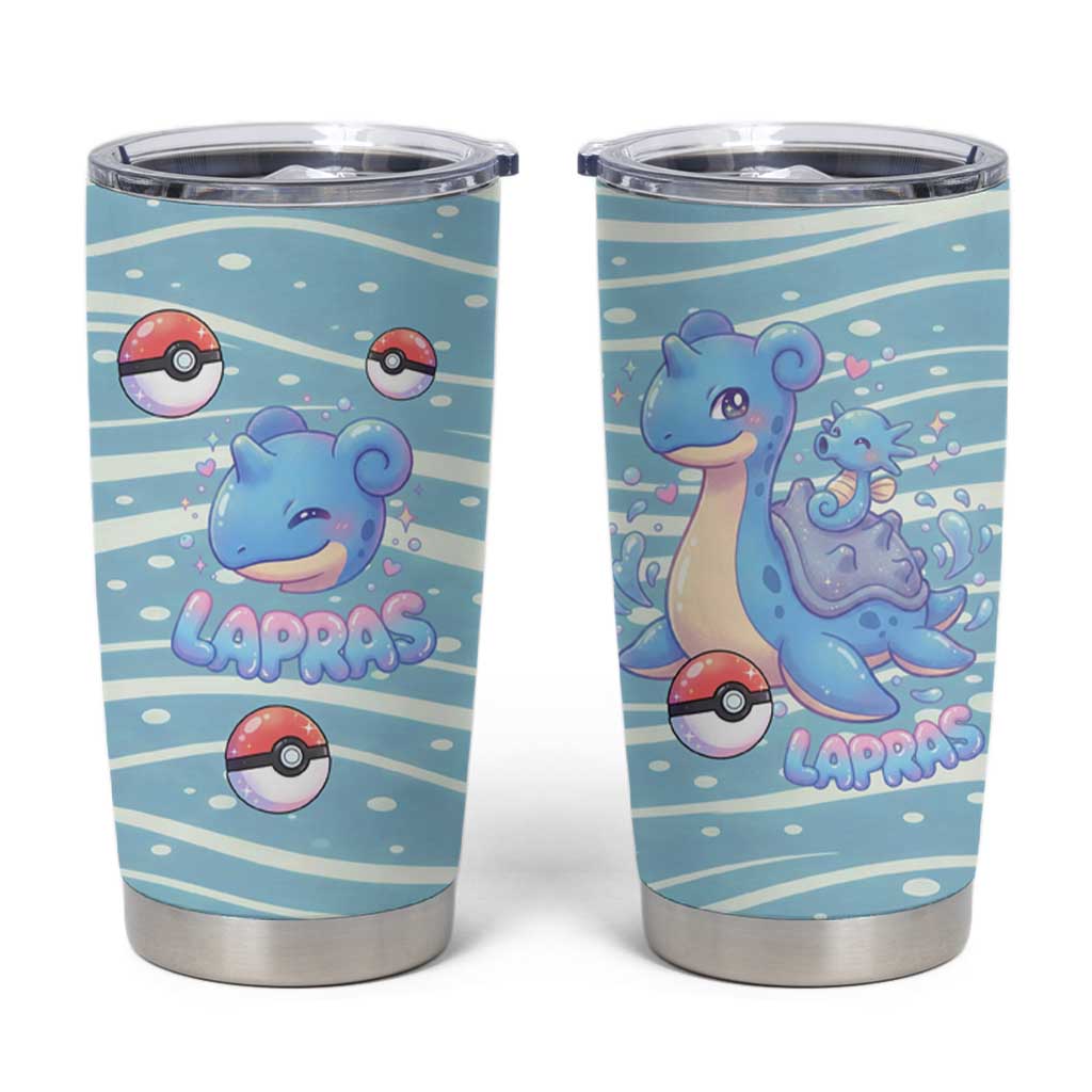 Lapras Tumbler Cup Pastel Ocean Waves Kawaii Art