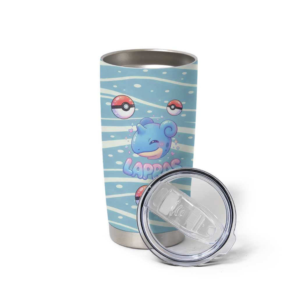 Lapras Tumbler Cup Pastel Ocean Waves Kawaii Art