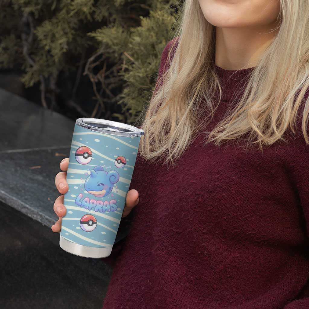 Lapras Tumbler Cup Pastel Ocean Waves Kawaii Art