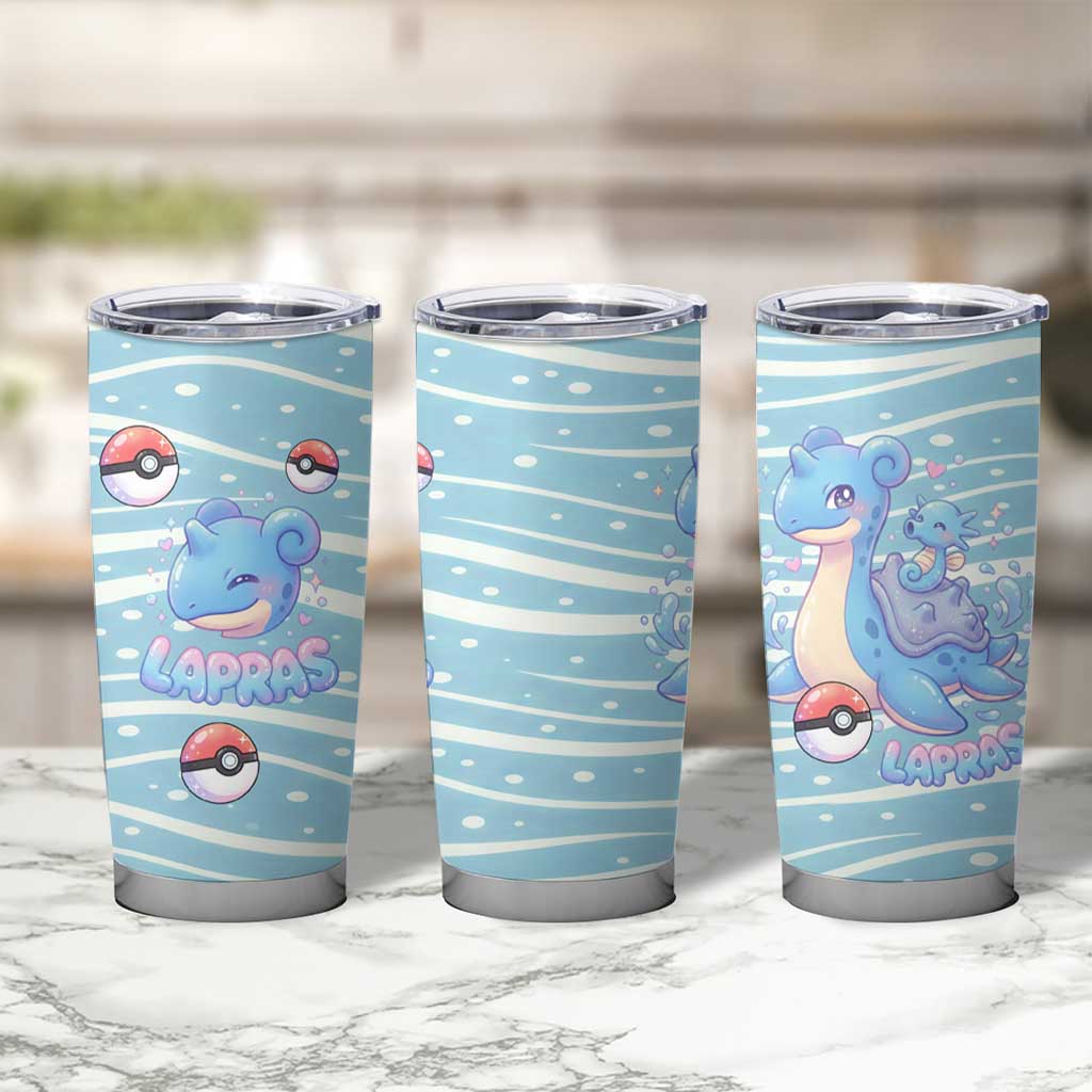 Lapras Tumbler Cup Pastel Ocean Waves Kawaii Art