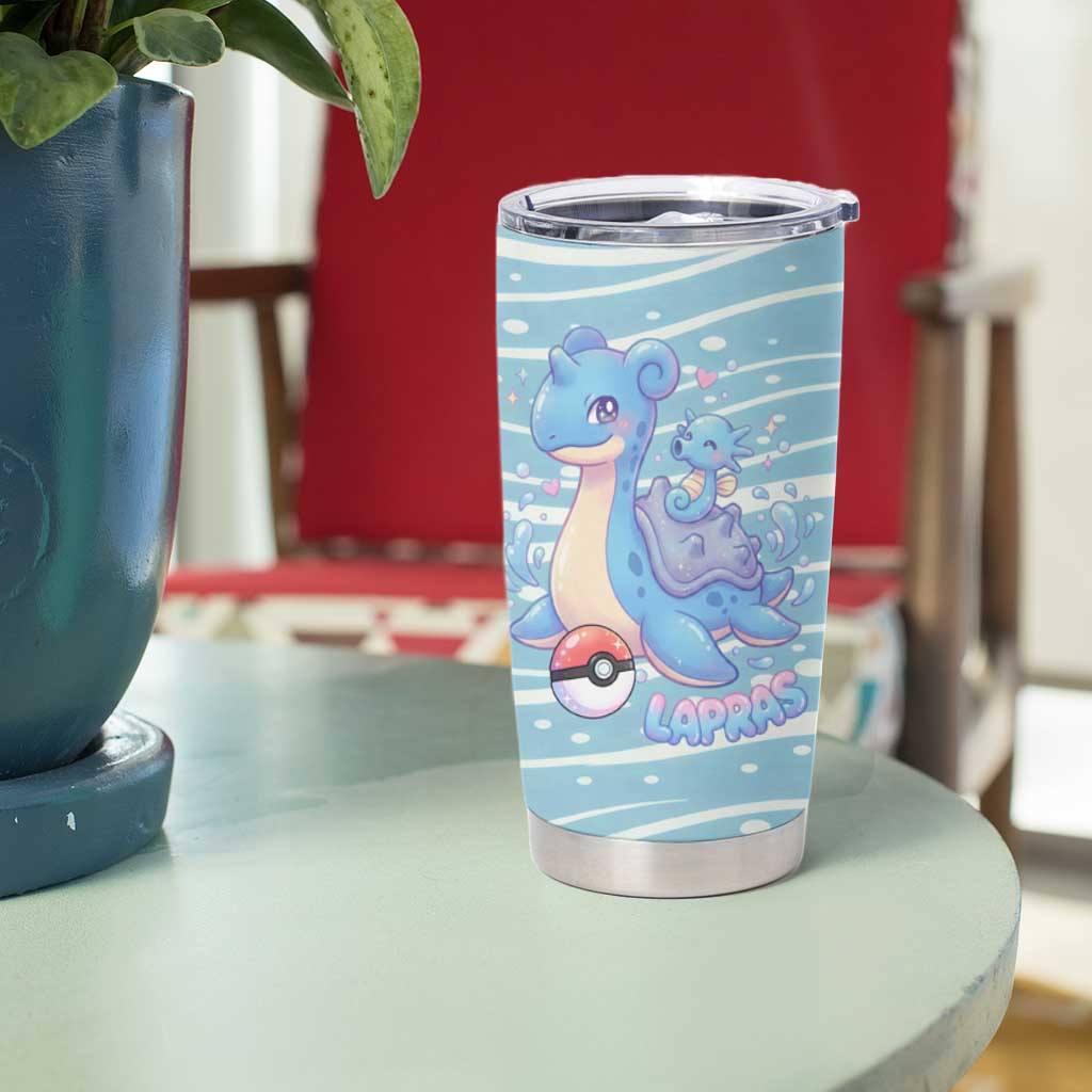 Lapras Tumbler Cup Pastel Ocean Waves Kawaii Art