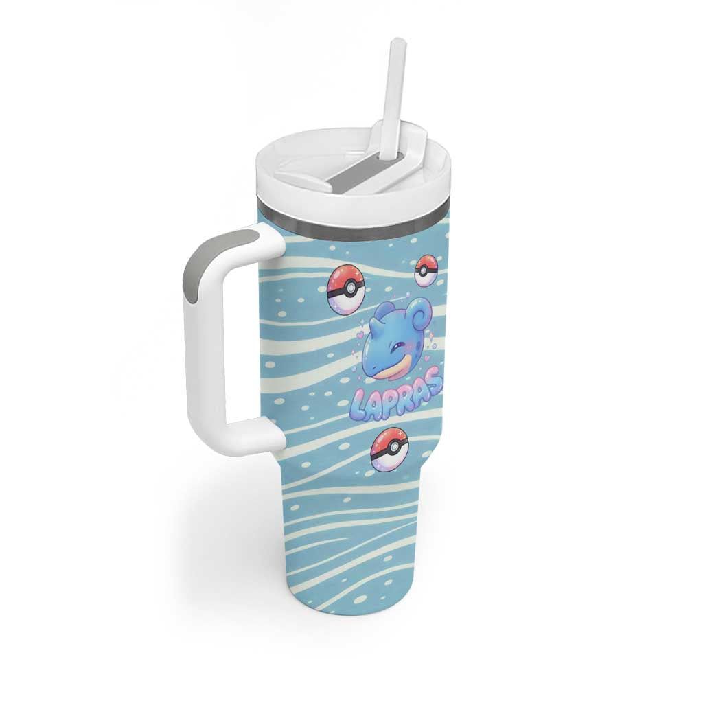 Lapras Tumbler With Handle Pastel Ocean Waves Kawaii Art