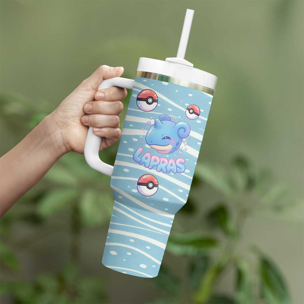 Lapras Tumbler With Handle Pastel Ocean Waves Kawaii Art