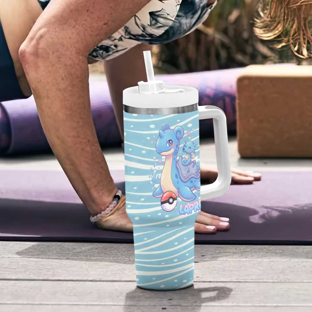 Lapras Tumbler With Handle Pastel Ocean Waves Kawaii Art