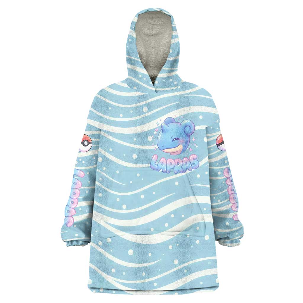 Lapras Wearable Blanket Hoodie Pastel Ocean Waves Kawaii Art