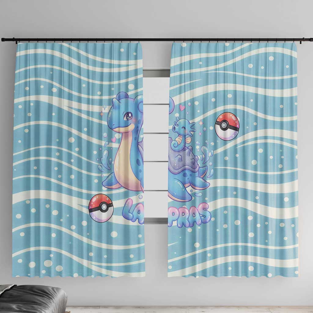 Lapras Window Curtain Pastel Ocean Waves Kawaii Art