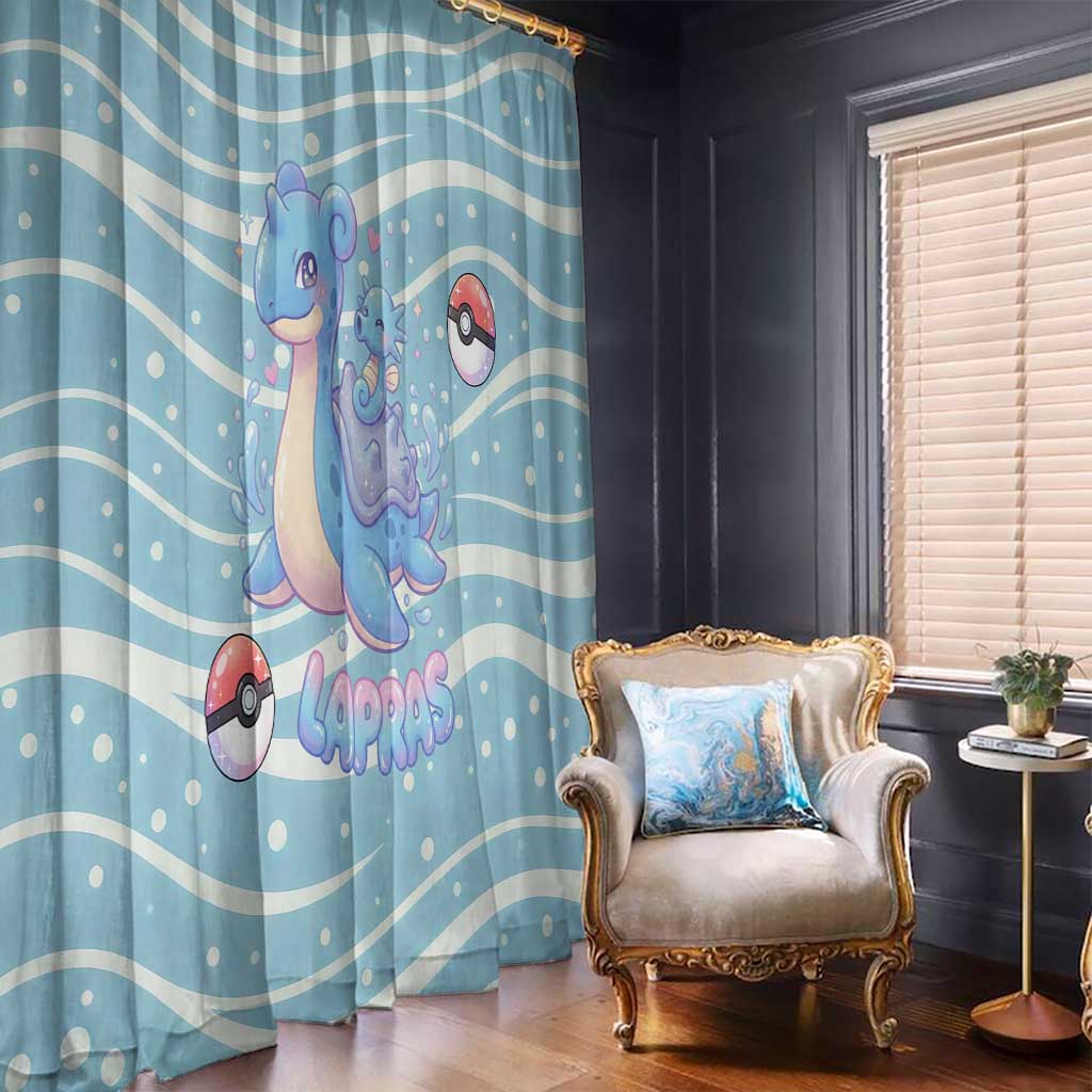 Lapras Window Curtain Pastel Ocean Waves Kawaii Art