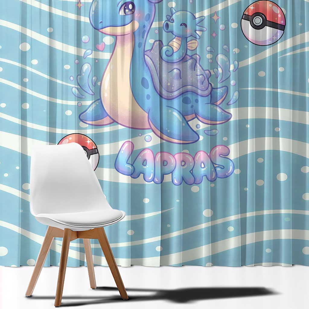 Lapras Window Curtain Pastel Ocean Waves Kawaii Art