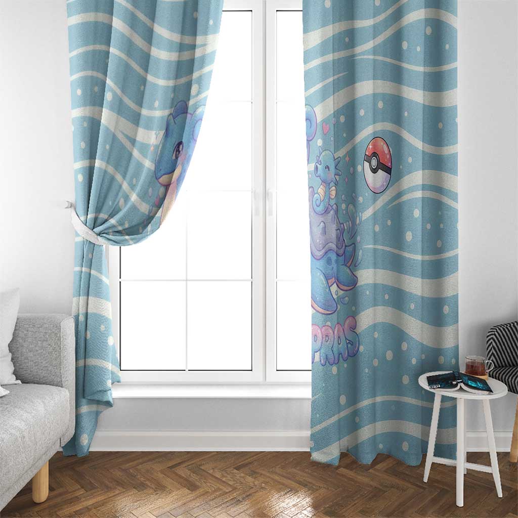Lapras Window Curtain Pastel Ocean Waves Kawaii Art