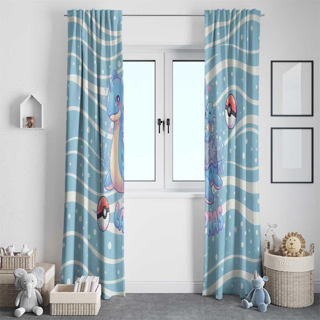 Lapras Window Curtain Pastel Ocean Waves Kawaii Art