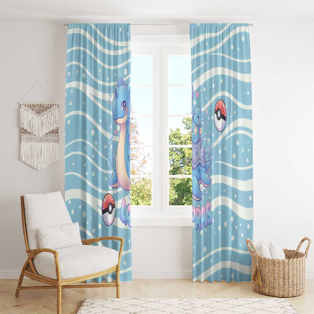 Lapras Window Curtain Pastel Ocean Waves Kawaii Art