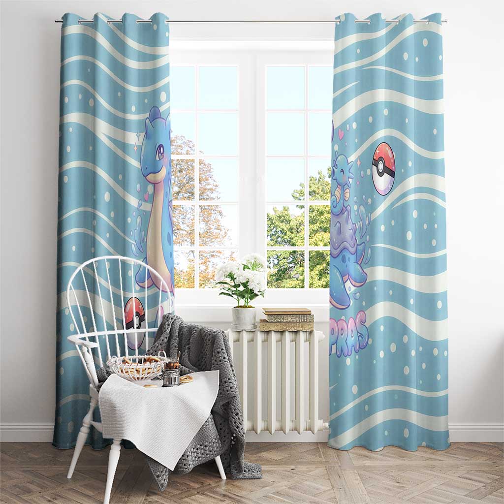 Lapras Window Curtain Pastel Ocean Waves Kawaii Art