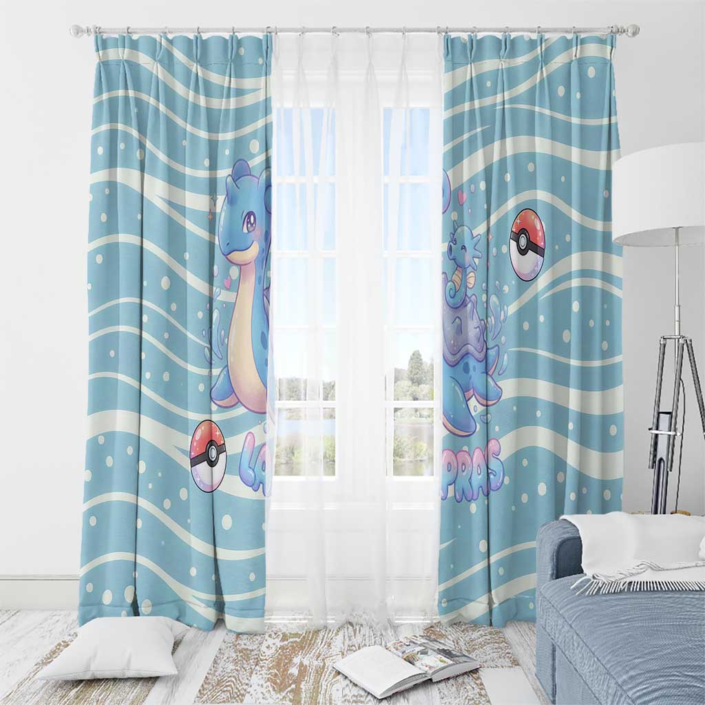 Lapras Window Curtain Pastel Ocean Waves Kawaii Art