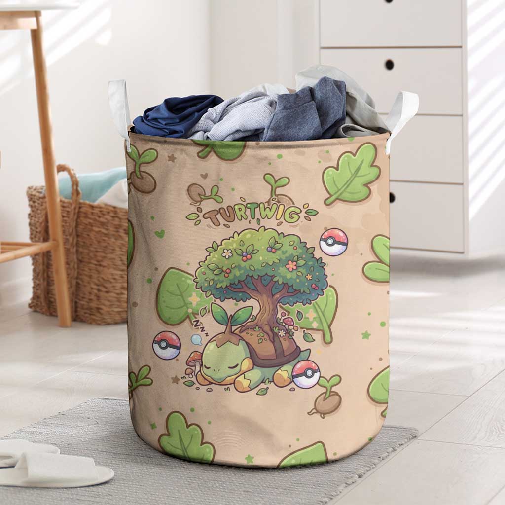 Turtwig Laundry Basket Whimsical Forest Sprout Art