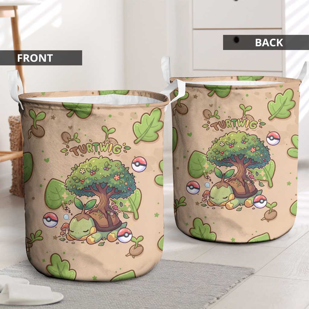 Turtwig Laundry Basket Whimsical Forest Sprout Art